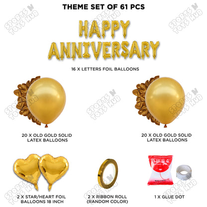 Happy Anniversary Gold Foil Letter Garland Theme Collection