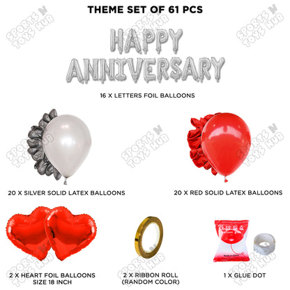Happy Anniversary Silver Foil Letter Garland Theme Collection