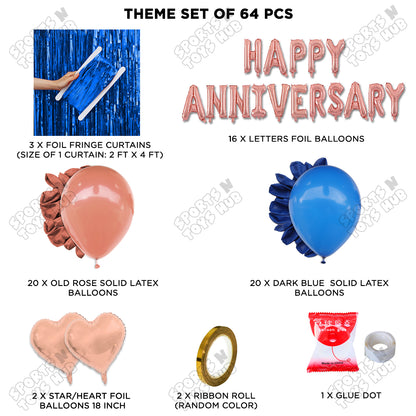 Happy Anniversary RoseGold Foil Letter Curtain Theme Collection