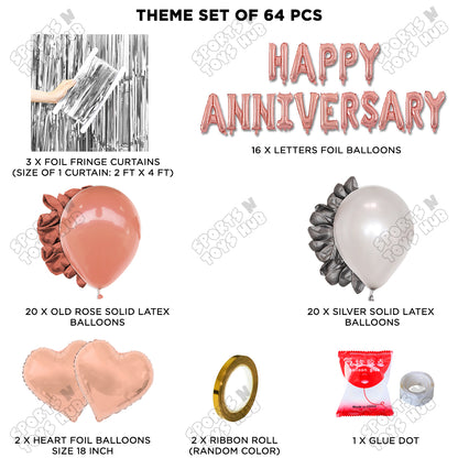 Happy Anniversary RoseGold Foil Letter Curtain Theme Collection
