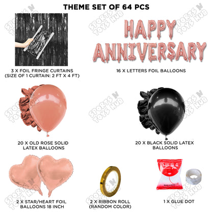 Happy Anniversary RoseGold Foil Letter Curtain Theme Collection