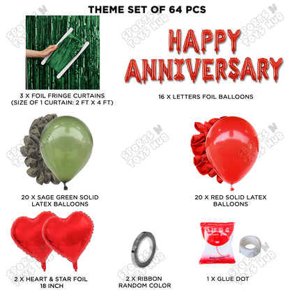 Happy Anniversary Red Foil Letter Curtain Theme Collection