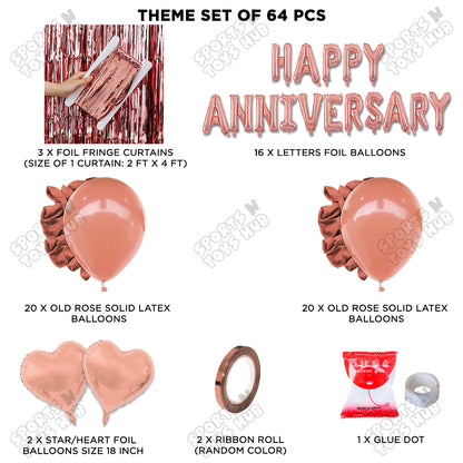 Happy Anniversary RoseGold Foil Letter Curtain Theme Collection