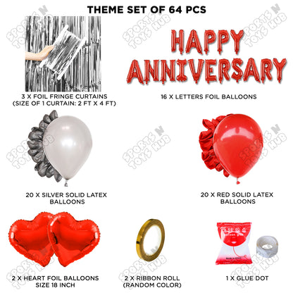 Happy Anniversary Red Foil Letter Curtain Theme Collection