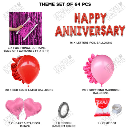 Happy Anniversary Red Foil Letter Curtain Theme Collection
