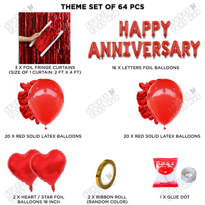 Happy Anniversary Red Foil Letter Curtain Theme Collection