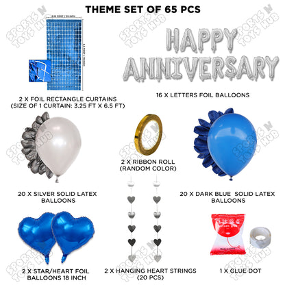 Happy Anniversary Silver Foil Letter Garland Theme Collection