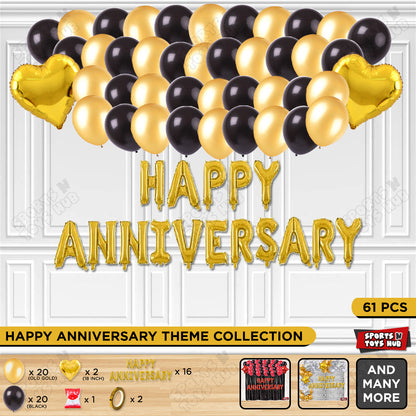 Happy Anniversary Gold Foil Letter Garland Theme Collection