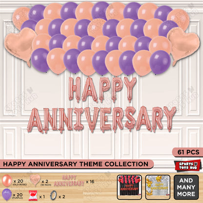 Happy Anniversary Rose Gold Vintage Foil Letter Garland Theme Collection