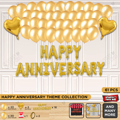 Happy Anniversary Gold Foil Letter Garland Theme Collection