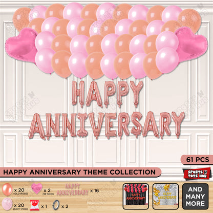 Happy Anniversary Rose Gold Vintage Foil Letter Garland Theme Collection