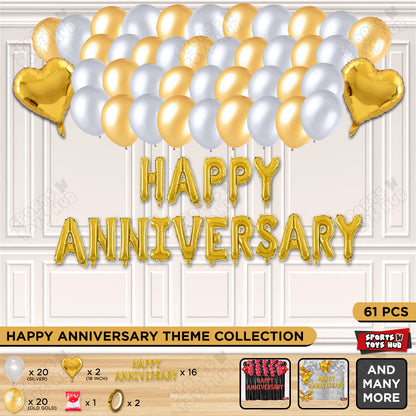 Happy Anniversary Gold Foil Letter Garland Theme Collection