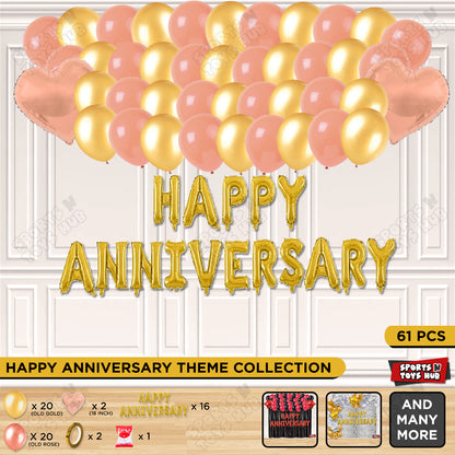 Happy Anniversary Gold Foil Letter Garland Theme Collection