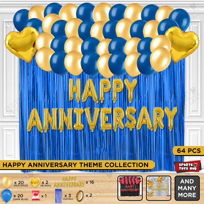 Happy Anniversary Gold Foil Letter Curtain Theme Collection