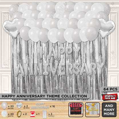 Happy Anniversary Silver Foil Letter Curtain Theme Collection