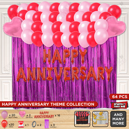 Happy Anniversary Red Foil Letter Curtain Theme Collection