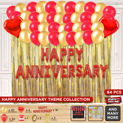 Happy Anniversary Red Foil Letter Curtain Theme Collection