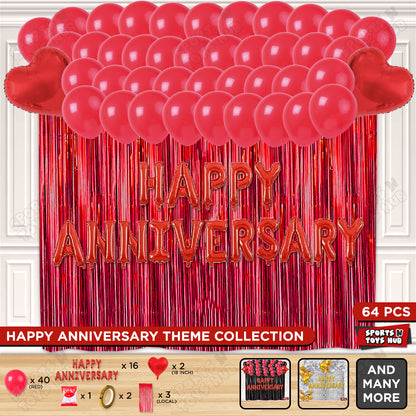 Happy Anniversary Red Foil Letter Curtain Theme Collection
