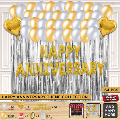 Happy Anniversary Gold Foil Letter Curtain Theme Collection