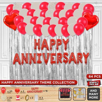 Happy Anniversary Red Foil Letter Curtain Theme Collection