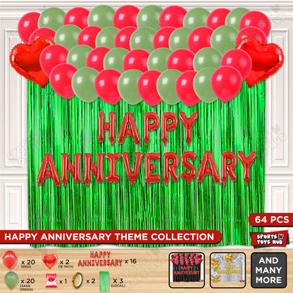 Happy Anniversary Red Foil Letter Curtain Theme Collection