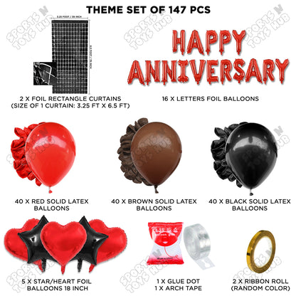 Happy Anniversary Red Foil Letter Arch Theme Collection