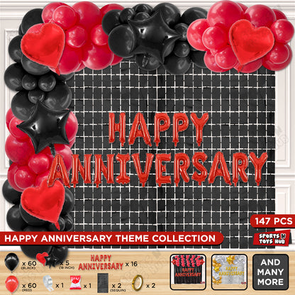 Happy Anniversary Red Foil Letter Arch Theme Collection