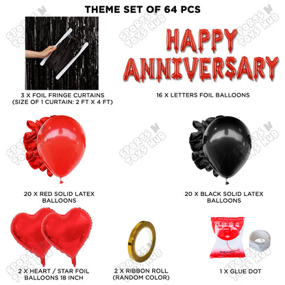 Happy Anniversary Red Foil Letter Curtain Theme Collection
