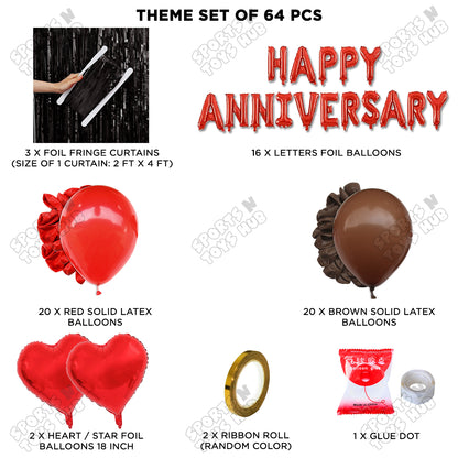 Happy Anniversary Red Foil Letter Curtain Theme Collection