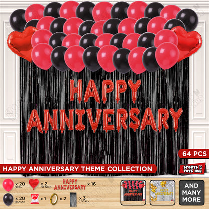 Happy Anniversary Red Foil Letter Curtain Theme Collection