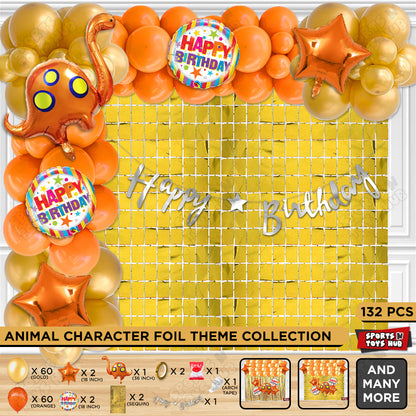 Bronto-saurus Foil Balloon Set with HBD Cursive Banner Arch Theme