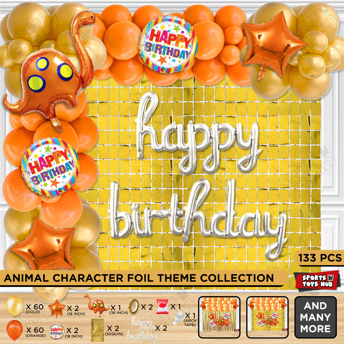 Bronto-saurus Cursive Foil Letter Balloon Arch Theme Collection