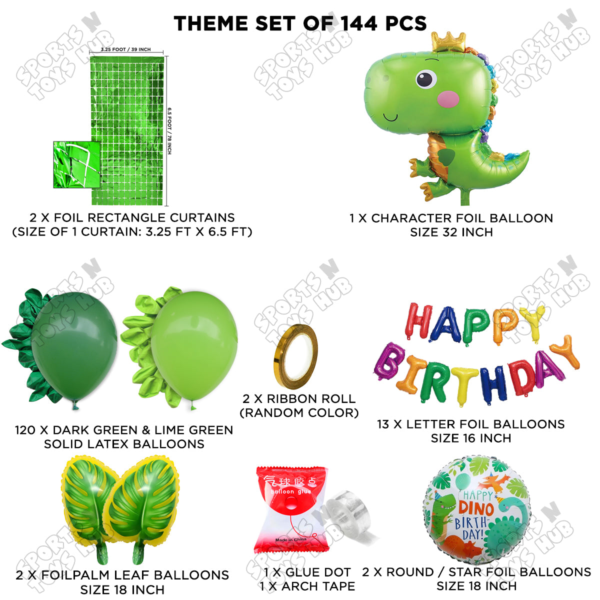 Happy Dino Foil Letter Balloon Arch Theme