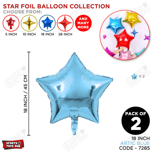 18 Inch - Artic Blue Star Foil Balloon