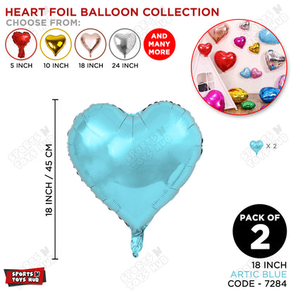 18 Inch - Heart Shape Foil Balloon Collection - Pack Of 2