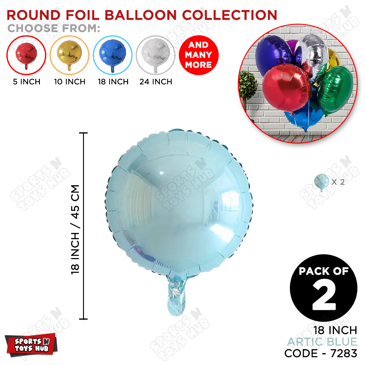 18 Inch - Artic Blue Round Foil Balloon