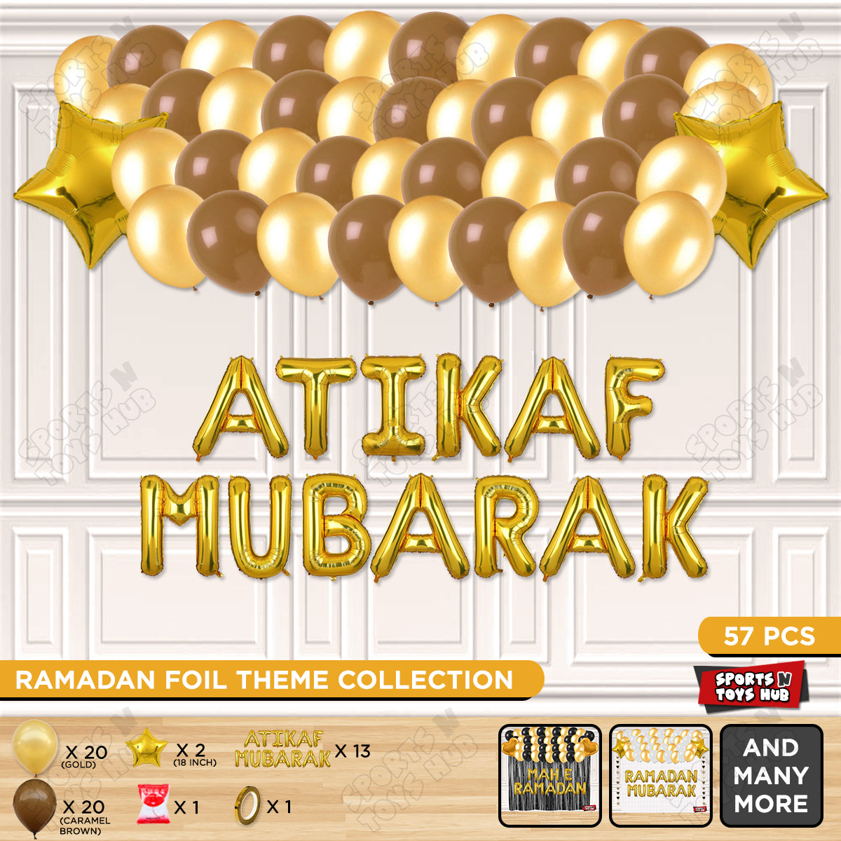 Atikaf Mubarak Foil Balloon Garland Theme Collection