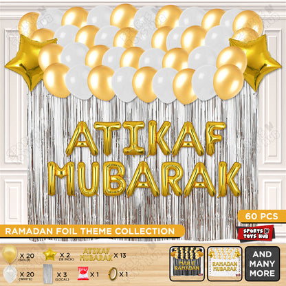 Atikaf Mubarak Foil Balloon Curtain Theme Collection