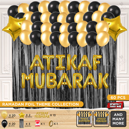 Atikaf Mubarak Foil Balloon Curtain Theme Collection