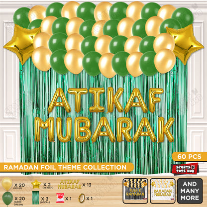 Atikaf Mubarak Foil Balloon Curtain Theme Collection