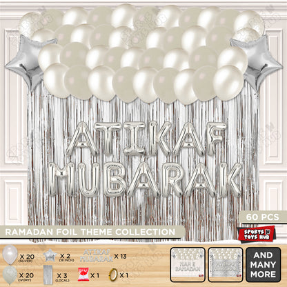 Atikaf Mubarak Foil Balloon Curtain Theme Collection