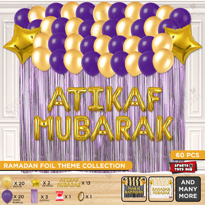 Atikaf Mubarak Foil Balloon Curtain Theme Collection