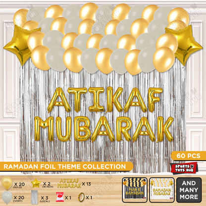 Atikaf Mubarak Foil Balloon Curtain Theme Collection