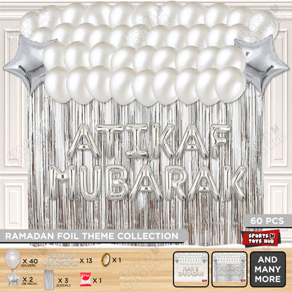 Atikaf Mubarak Foil Balloon Curtain Theme Collection