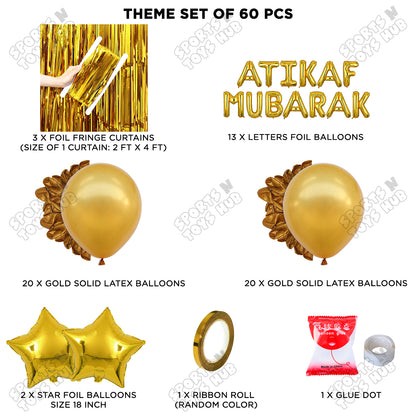 Atikaf Mubarak Foil Balloon Curtain Theme Collection