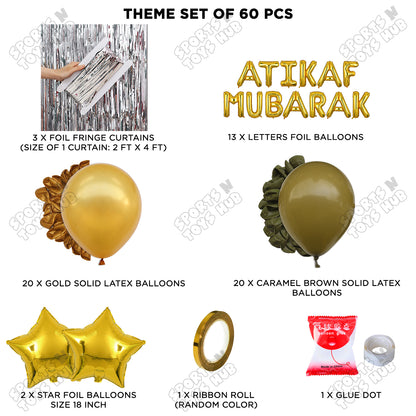 Atikaf Mubarak Foil Balloon Curtain Theme Collection