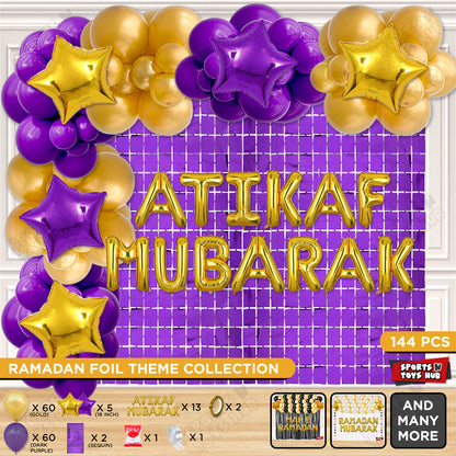 Atikaf Mubarak Foil Balloon Arch Theme Collection