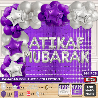 Atikaf Mubarak Foil Balloon Arch Theme Collection