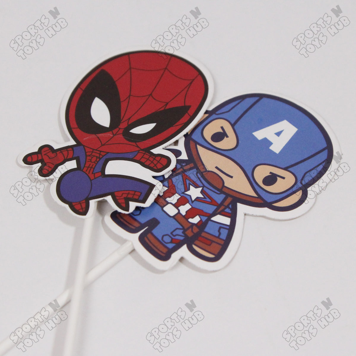 Cartoon Characters HBD @vengers Cake Topper - 6 Pcs