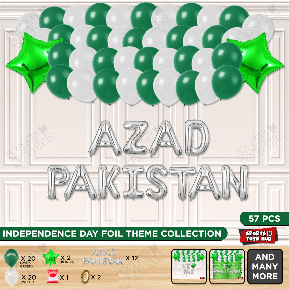 Azad Pakistan Foil Letters Theme Collection